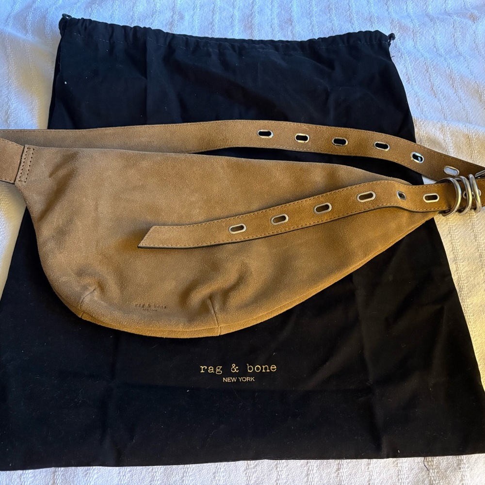 rag & bone Tan Suede Crossbody Belt Bag